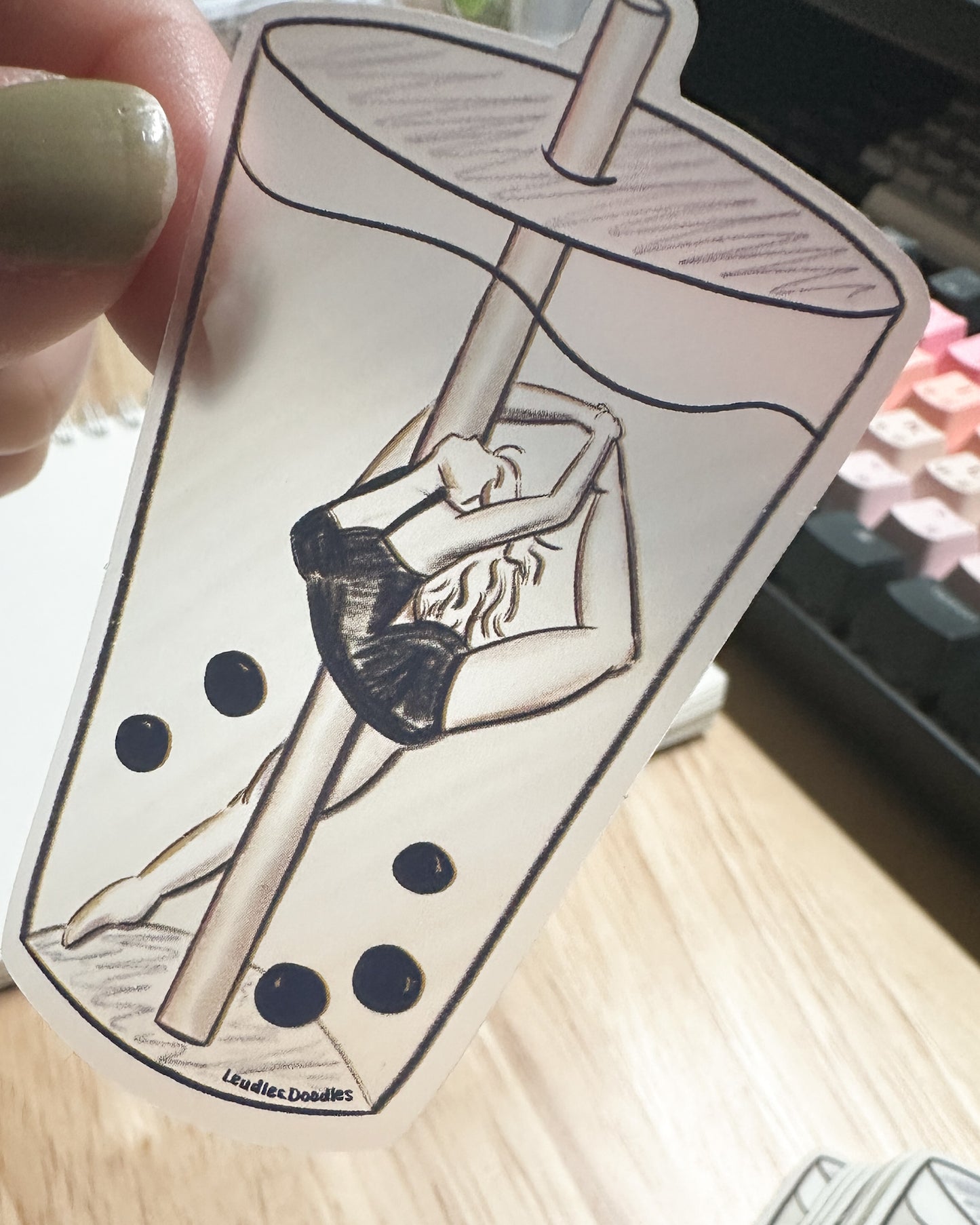 Translucent Boba Pearl Dancer Sticker (Matte Vinyl Die Cut)