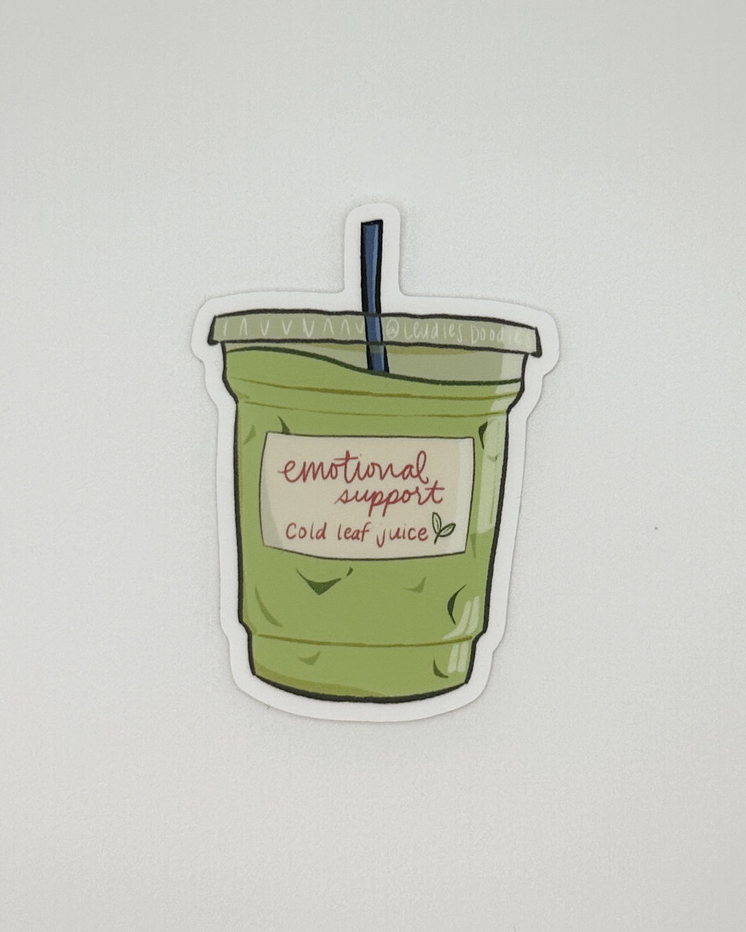 Emotional Support Leaf Juice Sticker (Matte Vinyl Die Cut)