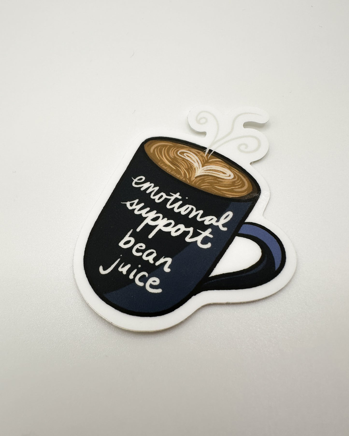 Emotional Support Bean Juice Sticker (Matte Vinyl Die Cut)